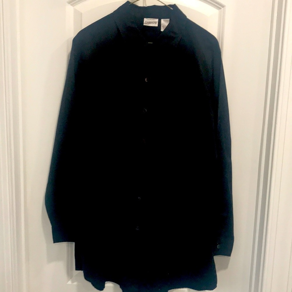 Chico’s 100% cotton size 2 long sleeve button down shirt
